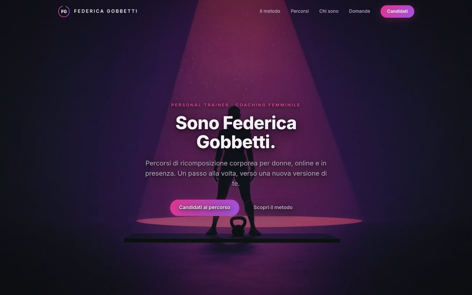 Home page del sito di Federica Gobbetti, coaching femminile